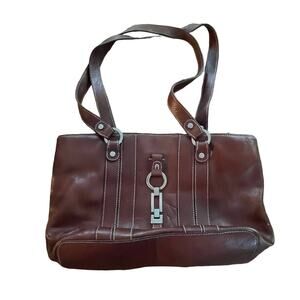 Vintage Etienne Aigner Oxblood Leather Tote Shoulder Bag